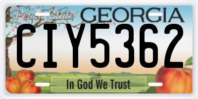 GA license plate CIY5362