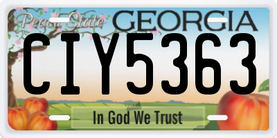 GA license plate CIY5363