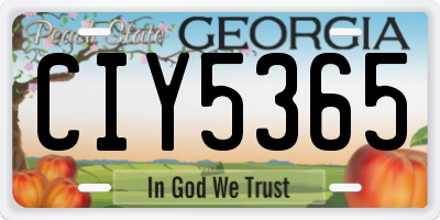 GA license plate CIY5365