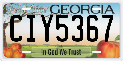 GA license plate CIY5367