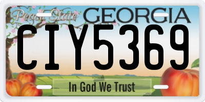GA license plate CIY5369
