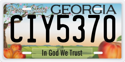 GA license plate CIY5370