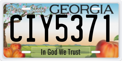 GA license plate CIY5371