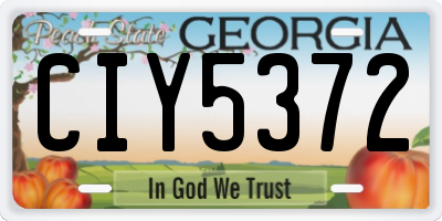 GA license plate CIY5372
