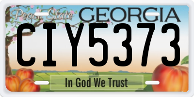 GA license plate CIY5373
