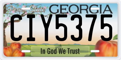 GA license plate CIY5375