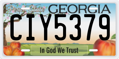 GA license plate CIY5379