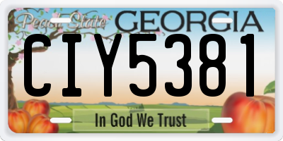 GA license plate CIY5381