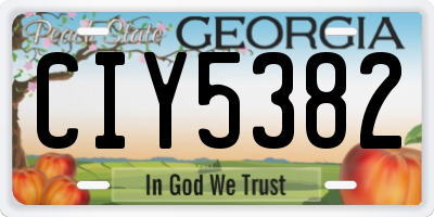GA license plate CIY5382
