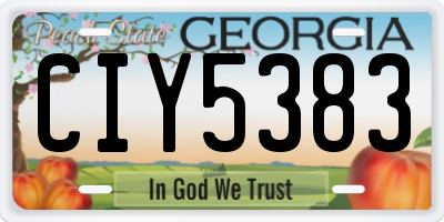 GA license plate CIY5383
