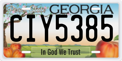 GA license plate CIY5385