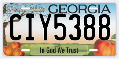 GA license plate CIY5388