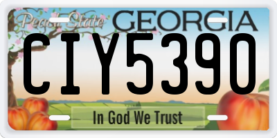 GA license plate CIY5390