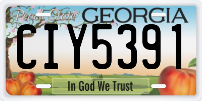 GA license plate CIY5391