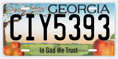 GA license plate CIY5393