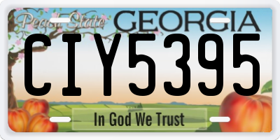 GA license plate CIY5395