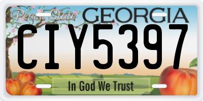 GA license plate CIY5397
