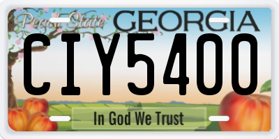 GA license plate CIY5400