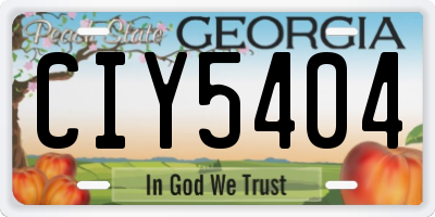 GA license plate CIY5404