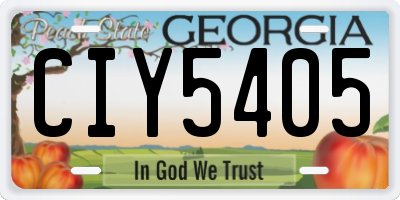 GA license plate CIY5405