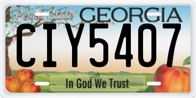 GA license plate CIY5407