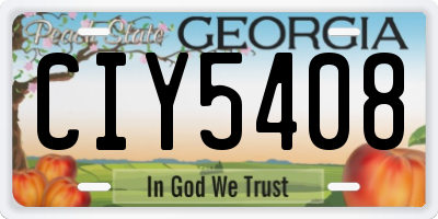 GA license plate CIY5408