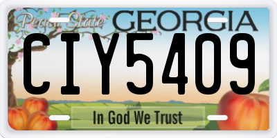GA license plate CIY5409