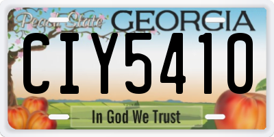 GA license plate CIY5410