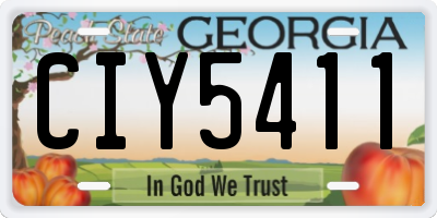 GA license plate CIY5411