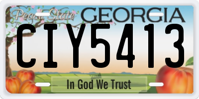 GA license plate CIY5413