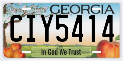 GA license plate CIY5414