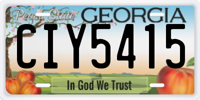 GA license plate CIY5415