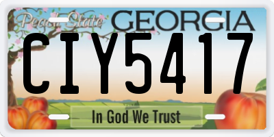 GA license plate CIY5417