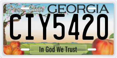 GA license plate CIY5420