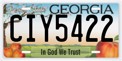 GA license plate CIY5422