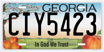 GA license plate CIY5423