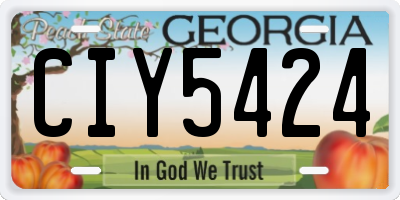 GA license plate CIY5424