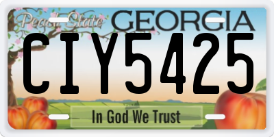 GA license plate CIY5425