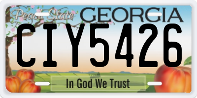 GA license plate CIY5426