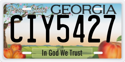 GA license plate CIY5427