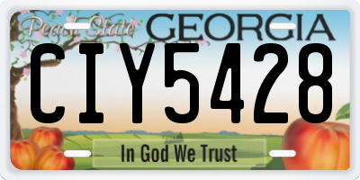 GA license plate CIY5428