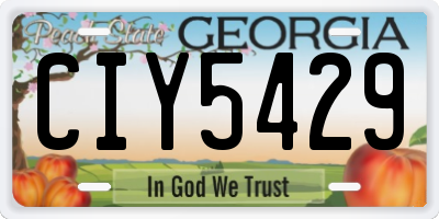 GA license plate CIY5429