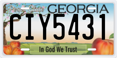 GA license plate CIY5431