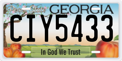 GA license plate CIY5433