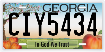 GA license plate CIY5434