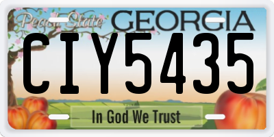 GA license plate CIY5435