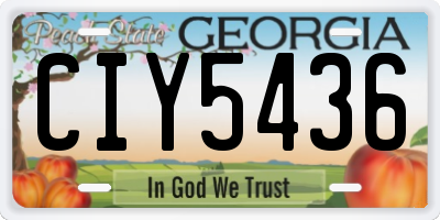 GA license plate CIY5436