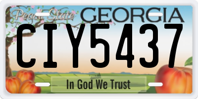 GA license plate CIY5437