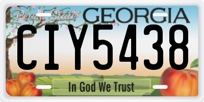 GA license plate CIY5438