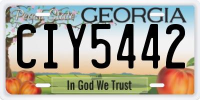 GA license plate CIY5442
